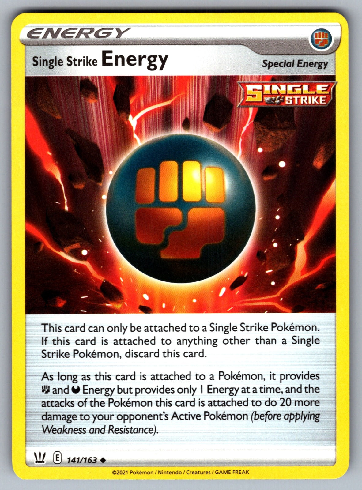 Single Strike Energy Uncommon SWSH05: Battle Styles 141/163 NM 2021