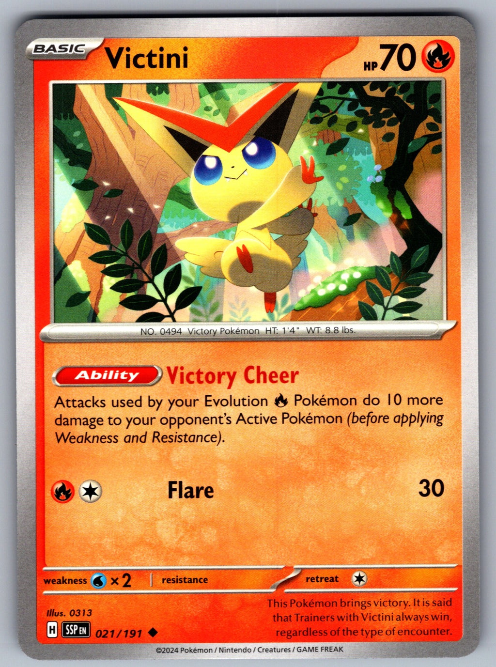Victini Uncommon SV08: Surging Sparks 021/191 NM 2024