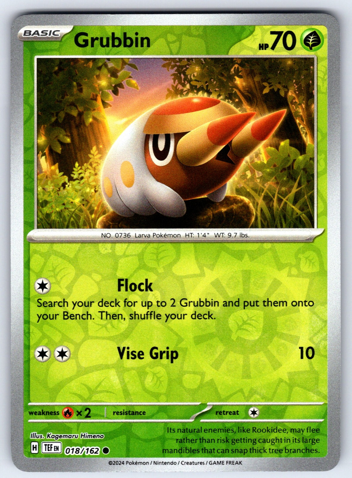 Grubbin Reverse Holo Common SV05: Temporal Forces 018/162 NM 2024