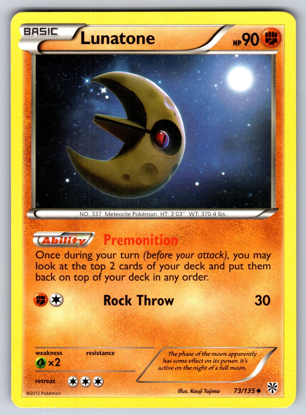 Lunatone Uncommon Plasma Storm 73/135 LP 2013