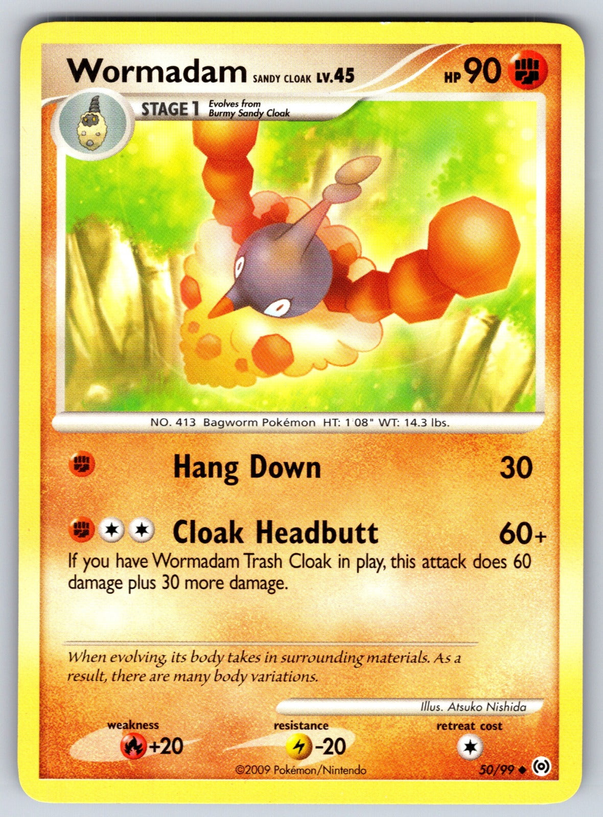 Wormadam Sandy Cloak Uncommon Arceus 50/99 LP 2009
