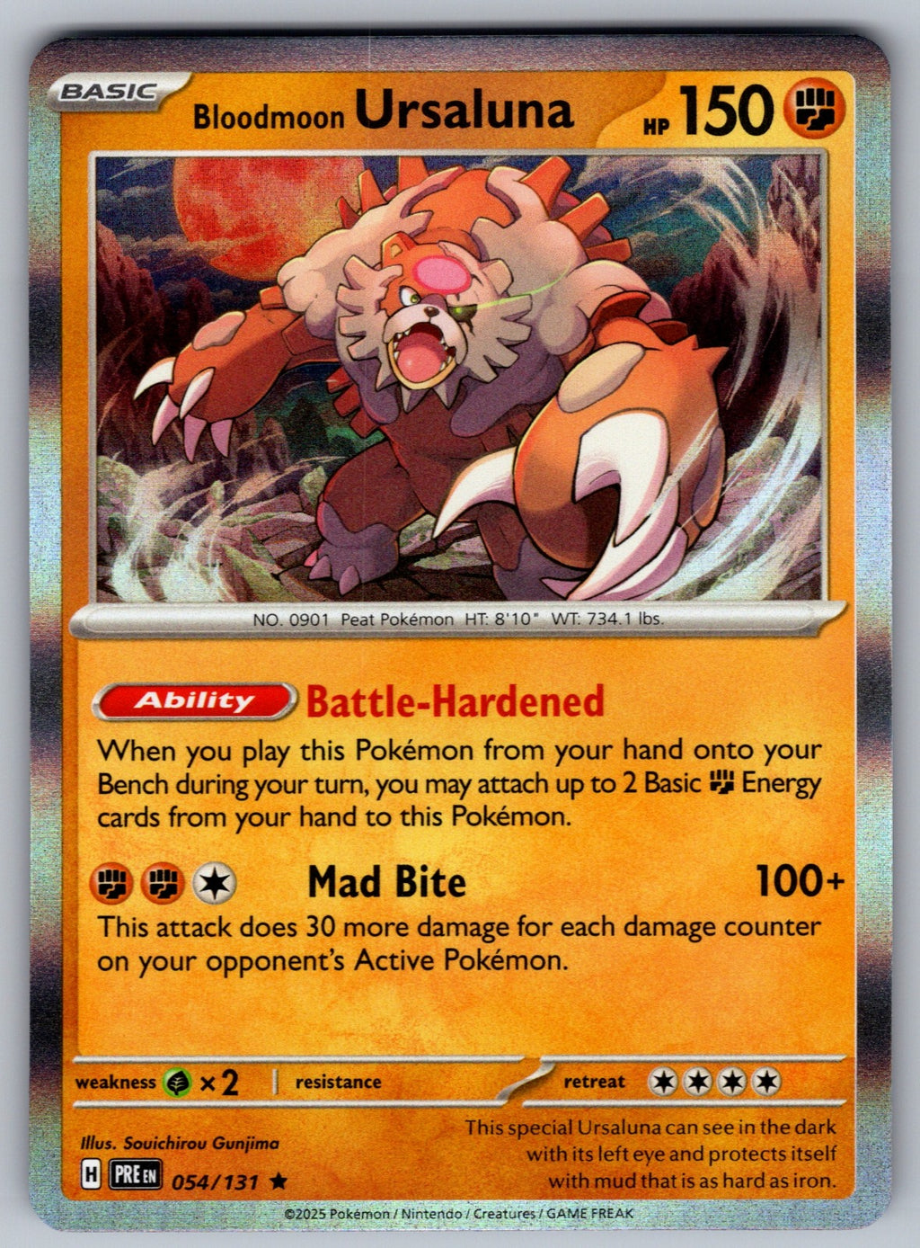 Bloodmoon Ursaluna Holo Rare SV: Prismatic Evolutions 054/131 NM 2025