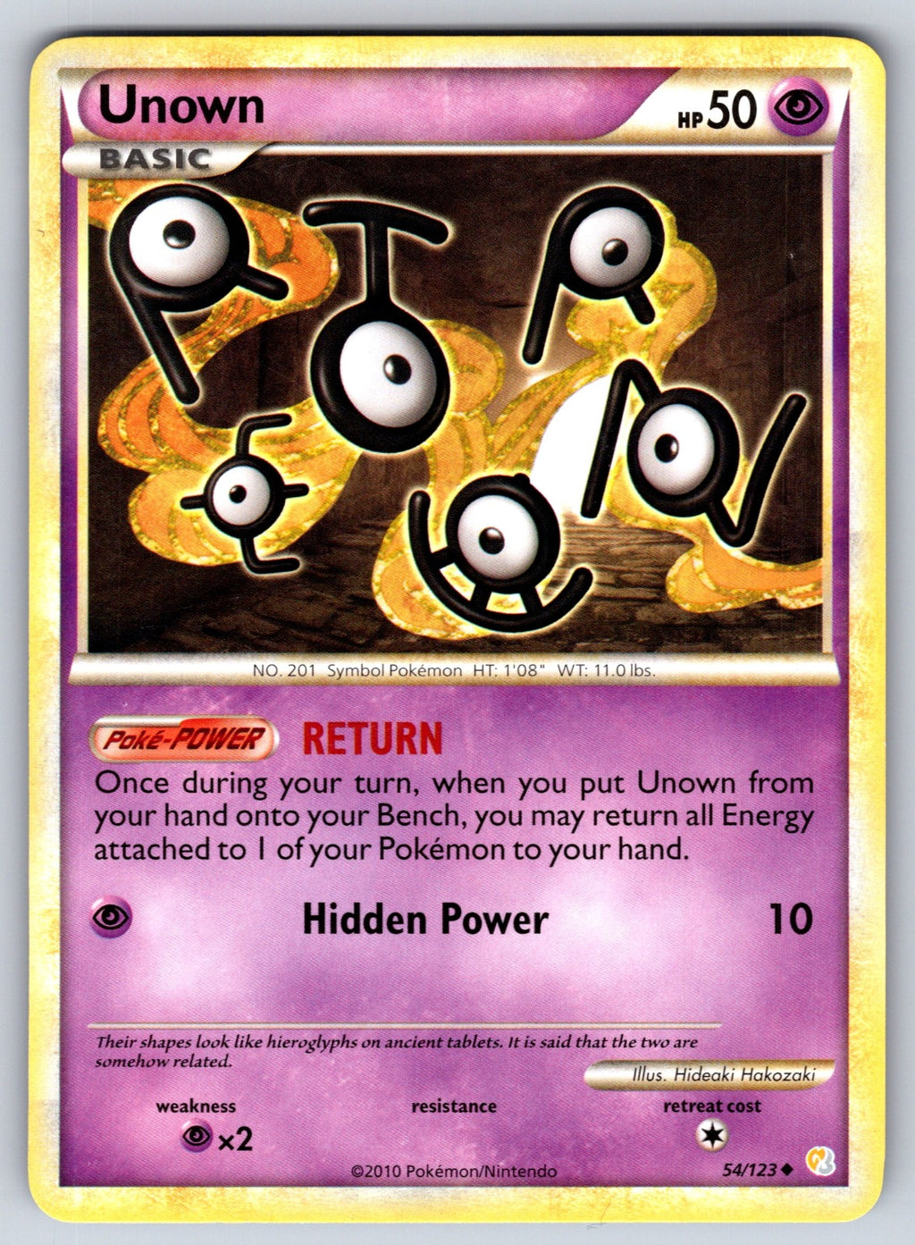 Unown (54) Uncommon HeartGold SoulSilver 54/123 LP 2010