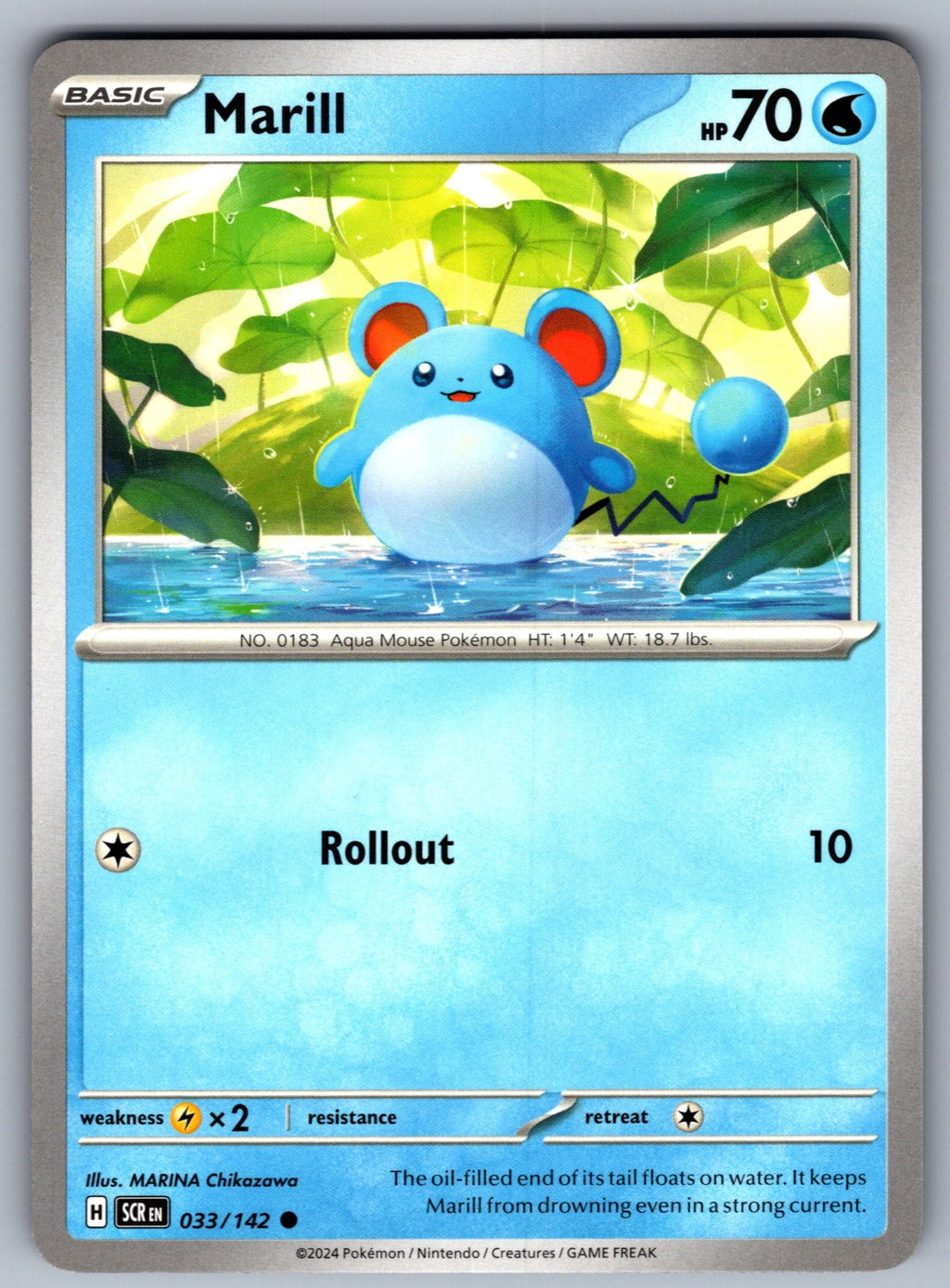 Marill Common SV07: Stellar Crown 033/142 NM 2024