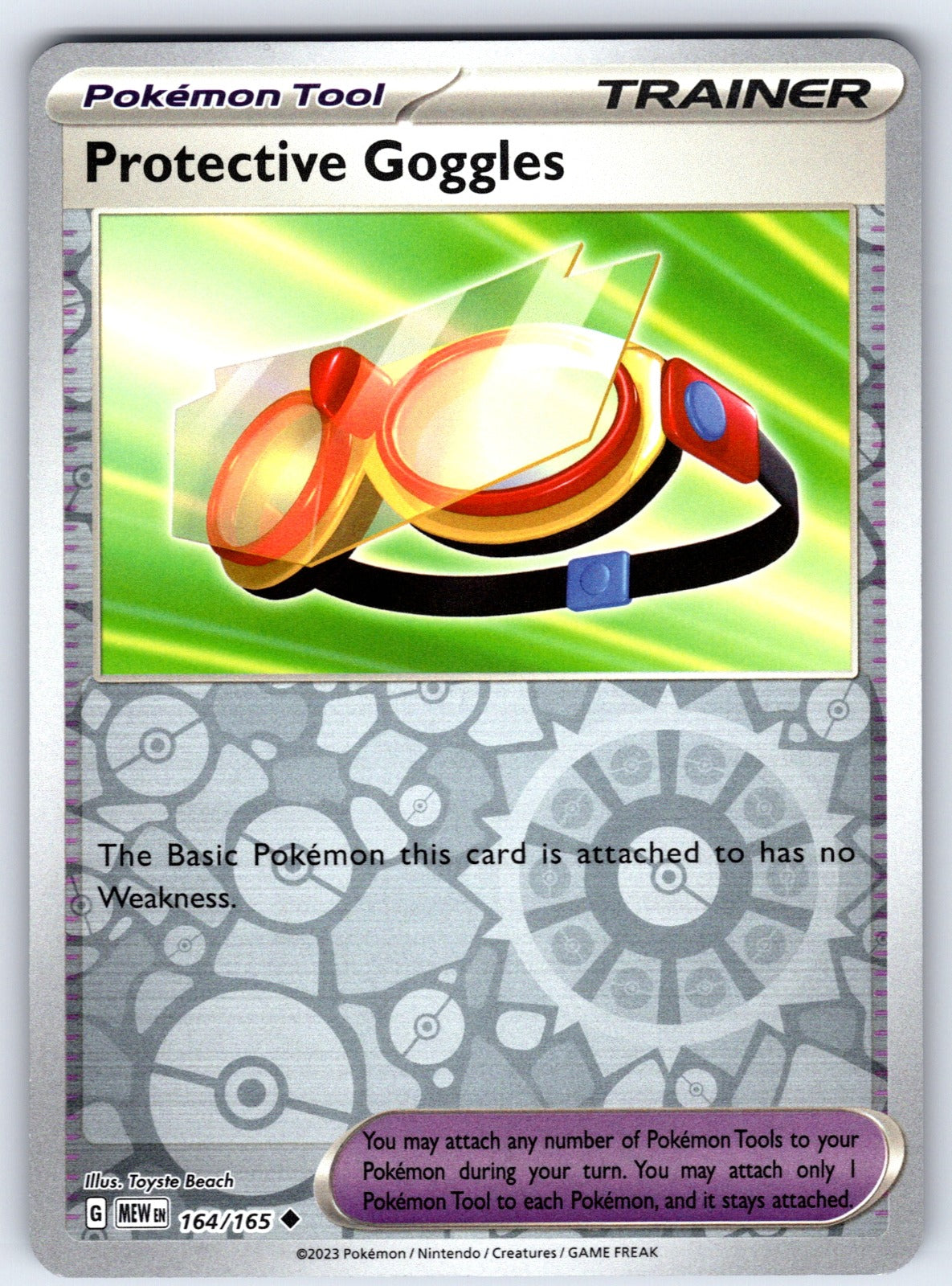 Protective Goggles Reverse Holo Uncommon SV: Scarlet & Violet 151 164/165 NM 202