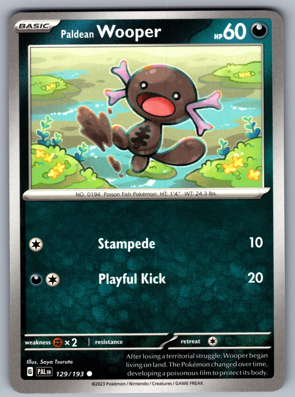 Paldean Wooper Common SV02: Paldea Evolved 129/193 NM 2023