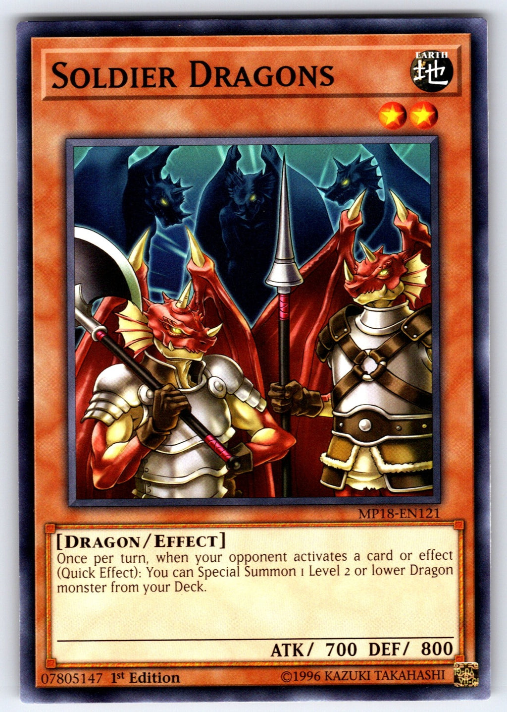 Soldier Dragons 1st Edition Common 2018 Mega-Tins Mega Pack MP18-EN121 LP 2018