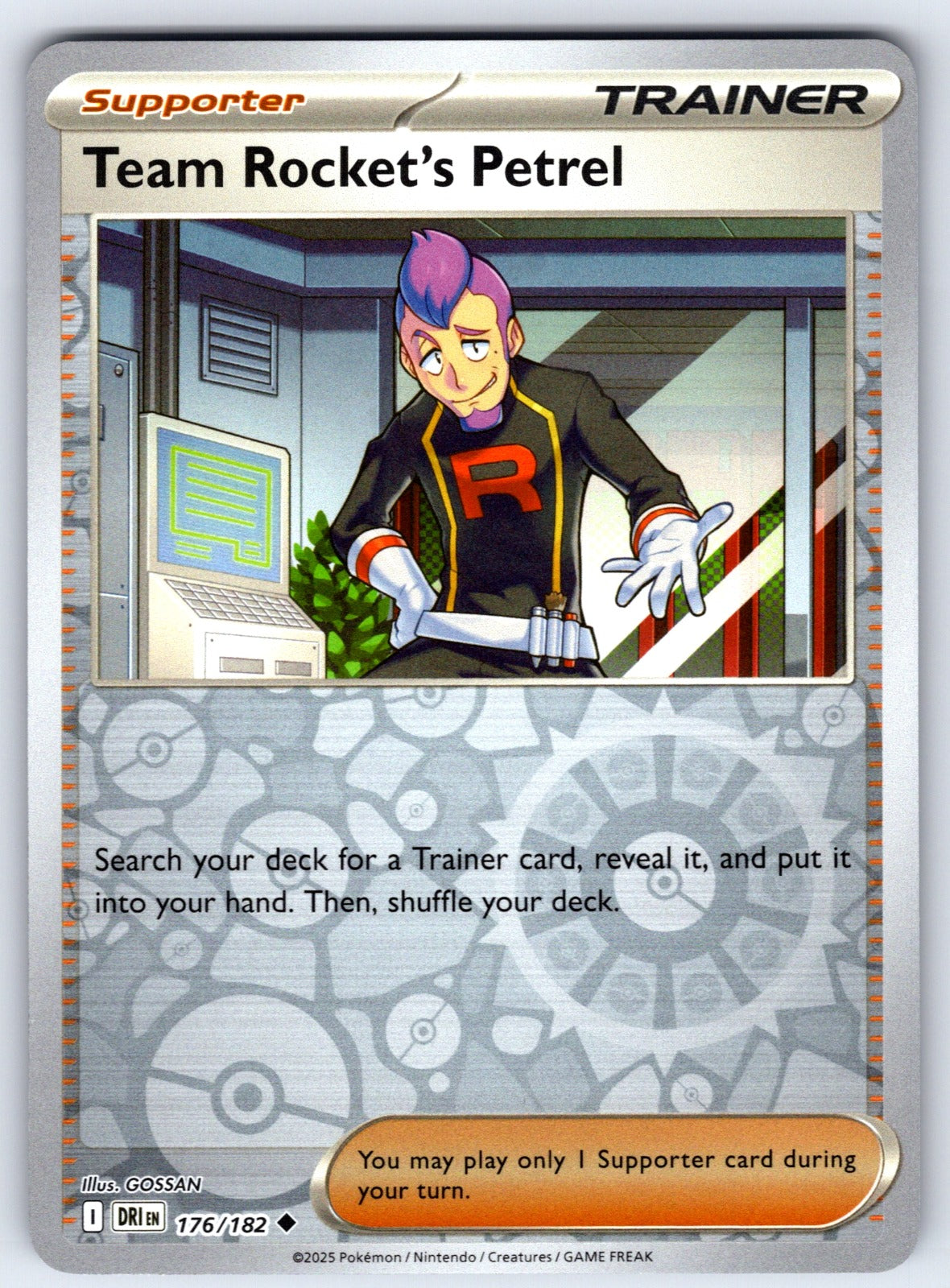 Team Rocket's Petrel Reverse Holo Uncommon SV10: Destined Rivals 176/182 NM 2025