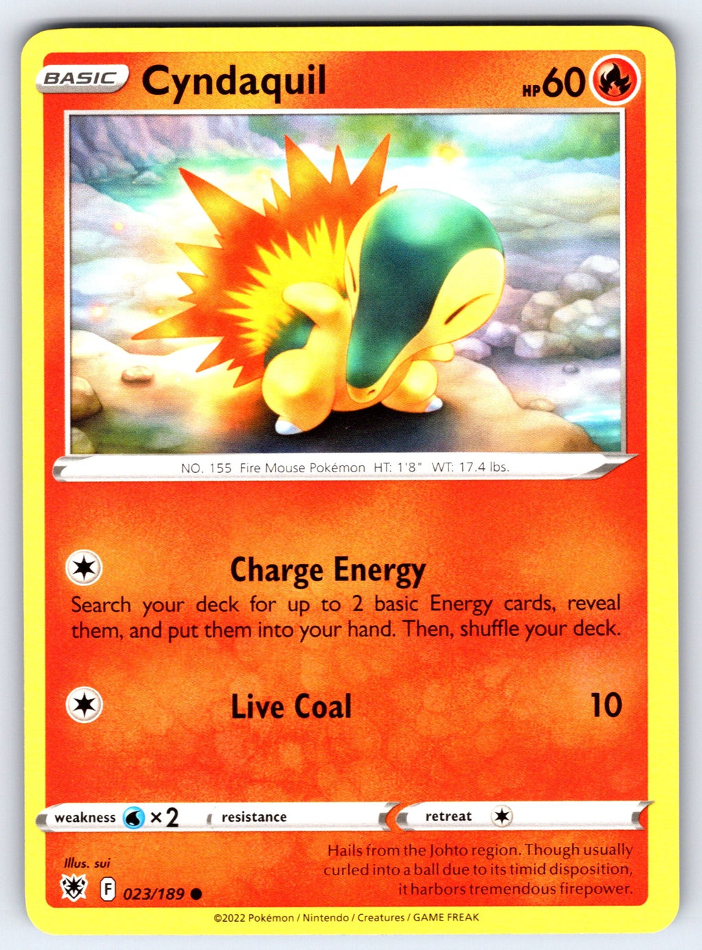Cyndaquil Common SWSH10: Astral Radiance 023/189 NM 2022