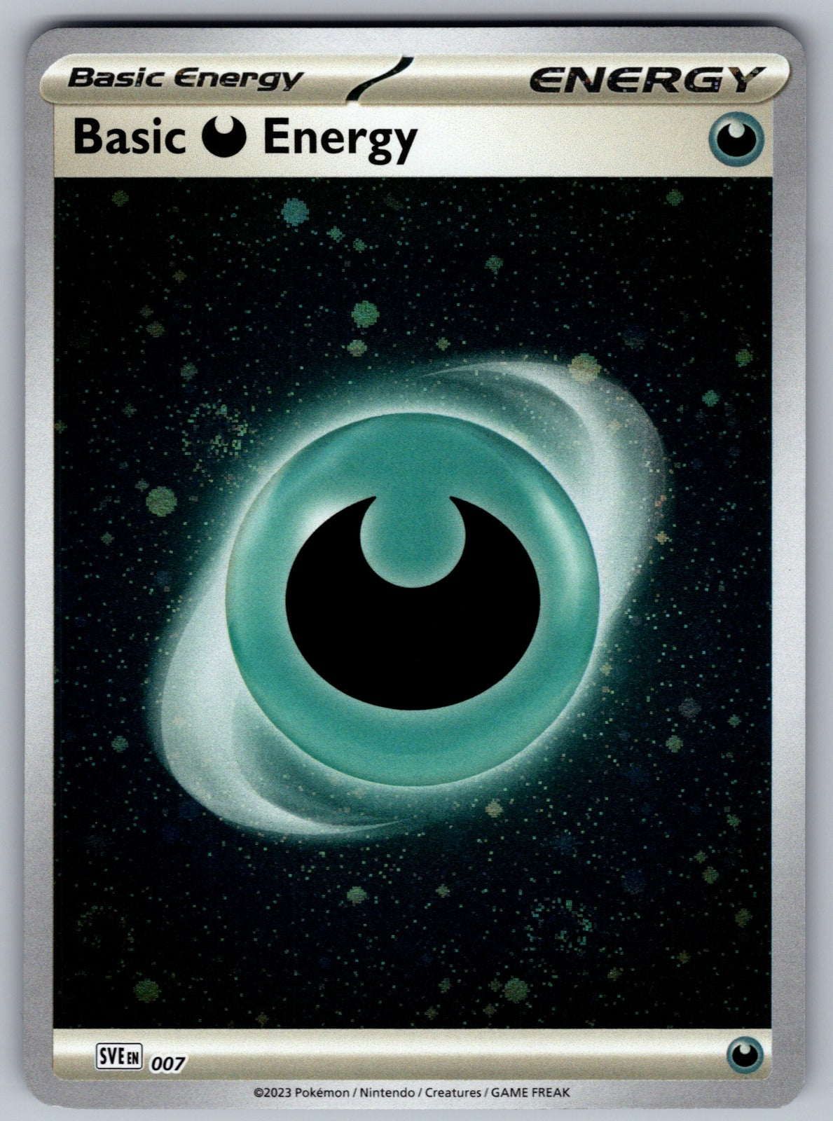Basic Darkness Energy (Cosmos Holo) Holo Common SVE: Scarlet & Violet Energies 0