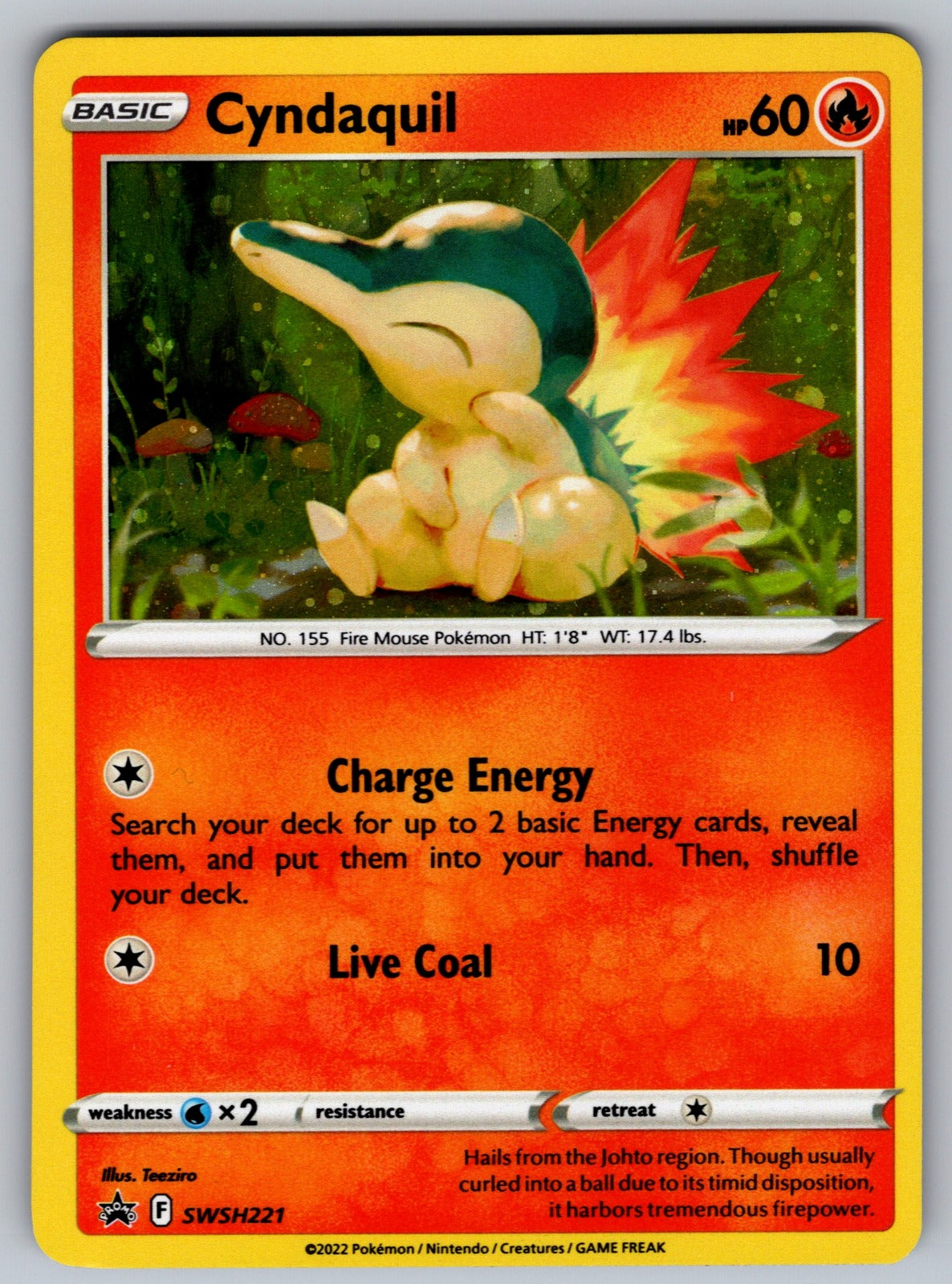 Cyndaquil Holo Promo SWSH: Sword & Shield Promo Cards SWSH221 NM 2019