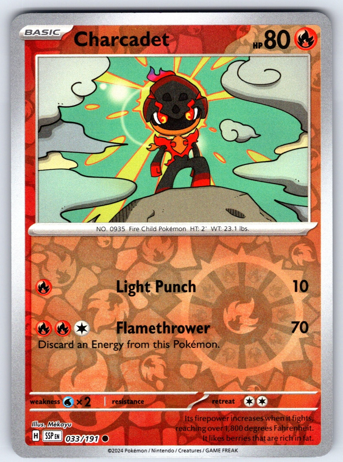 Charcadet - Reverse Holo Common SV08: Surging Sparks 033/191 NM 2024