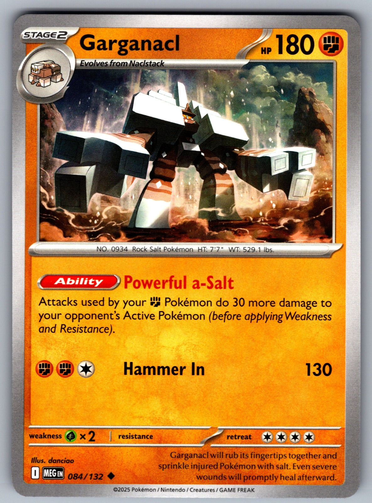 Garganacl Uncommon ME01: Mega Evolution 084/132 NM 2025