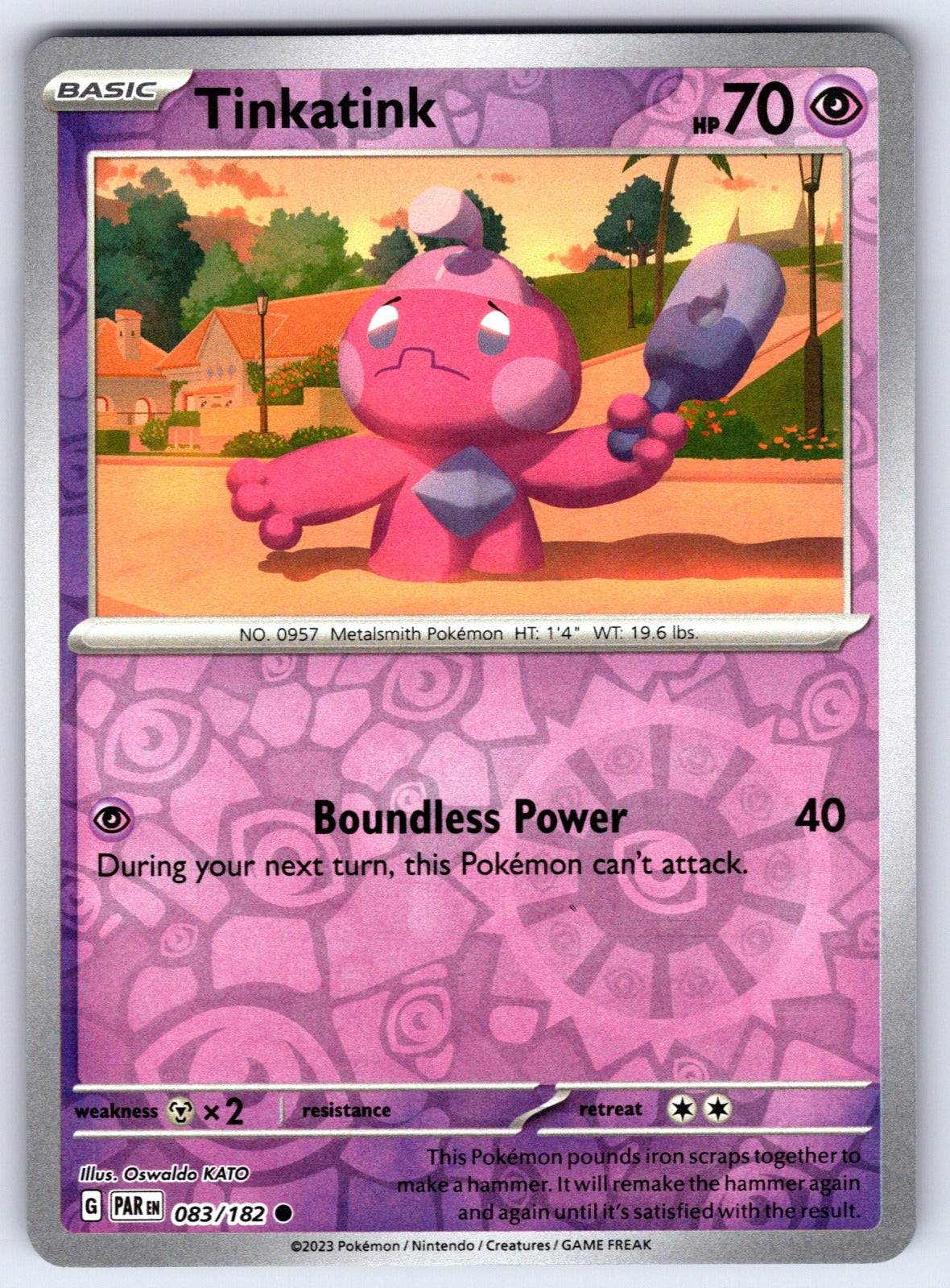 Tinkatink Reverse Holo Common SV04: Paradox Rift 083/182 NM 2023