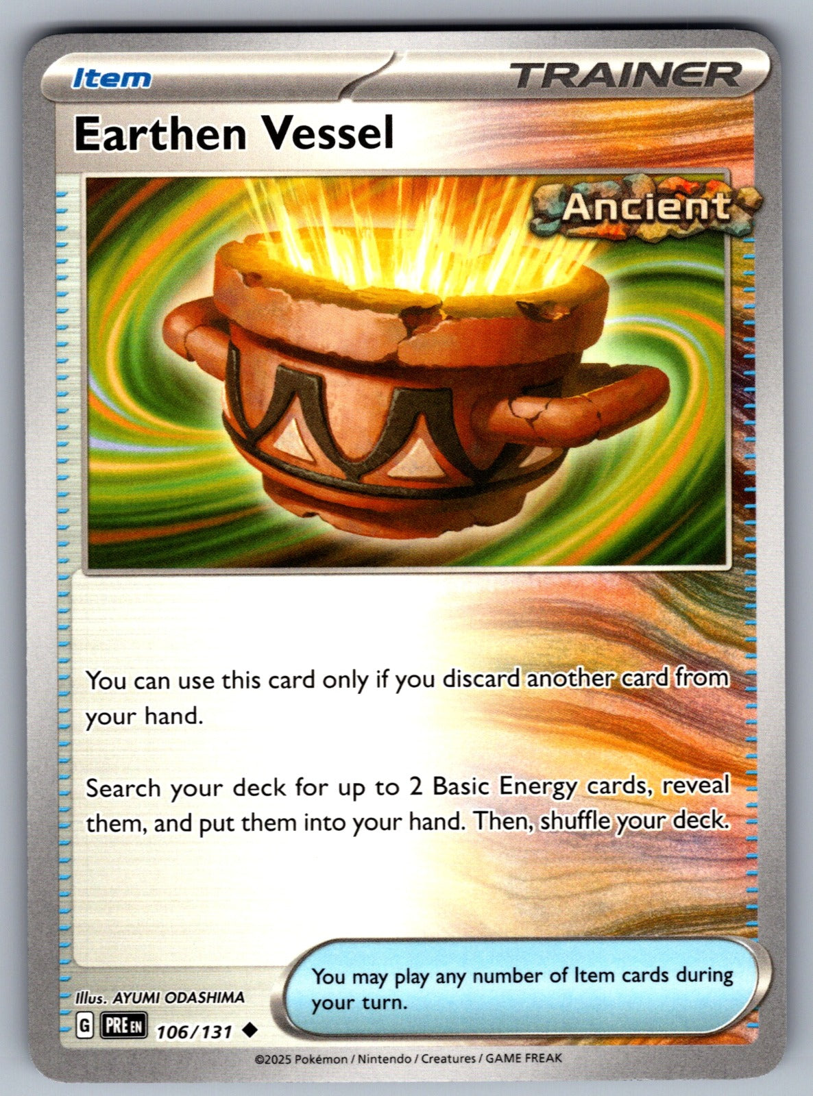Earthen Vessel Uncommon SV: Prismatic Evolutions 106/131 NM 2025