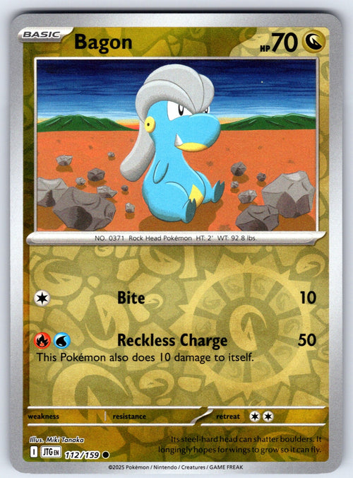 Bagon Reverse Holo Common SV09: Journey Together 112/159 NM 2025