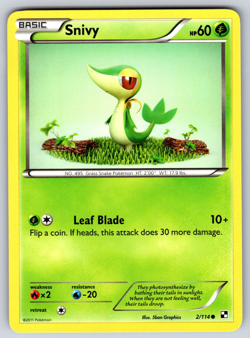 Snivy (2) Common Black and White 2/114 LP 2011