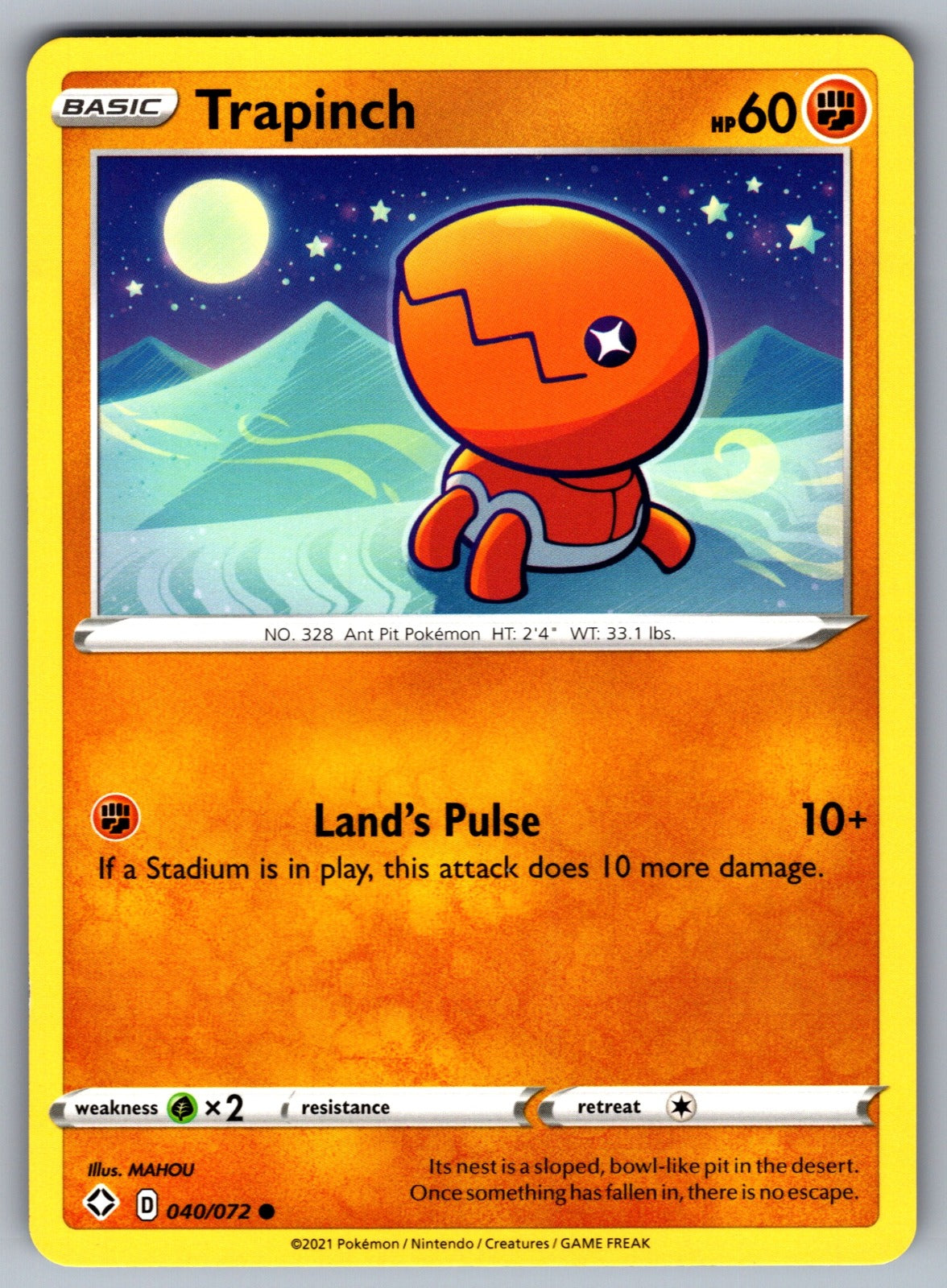 Trapinch Common Shining Fates 040/072 NM 2021