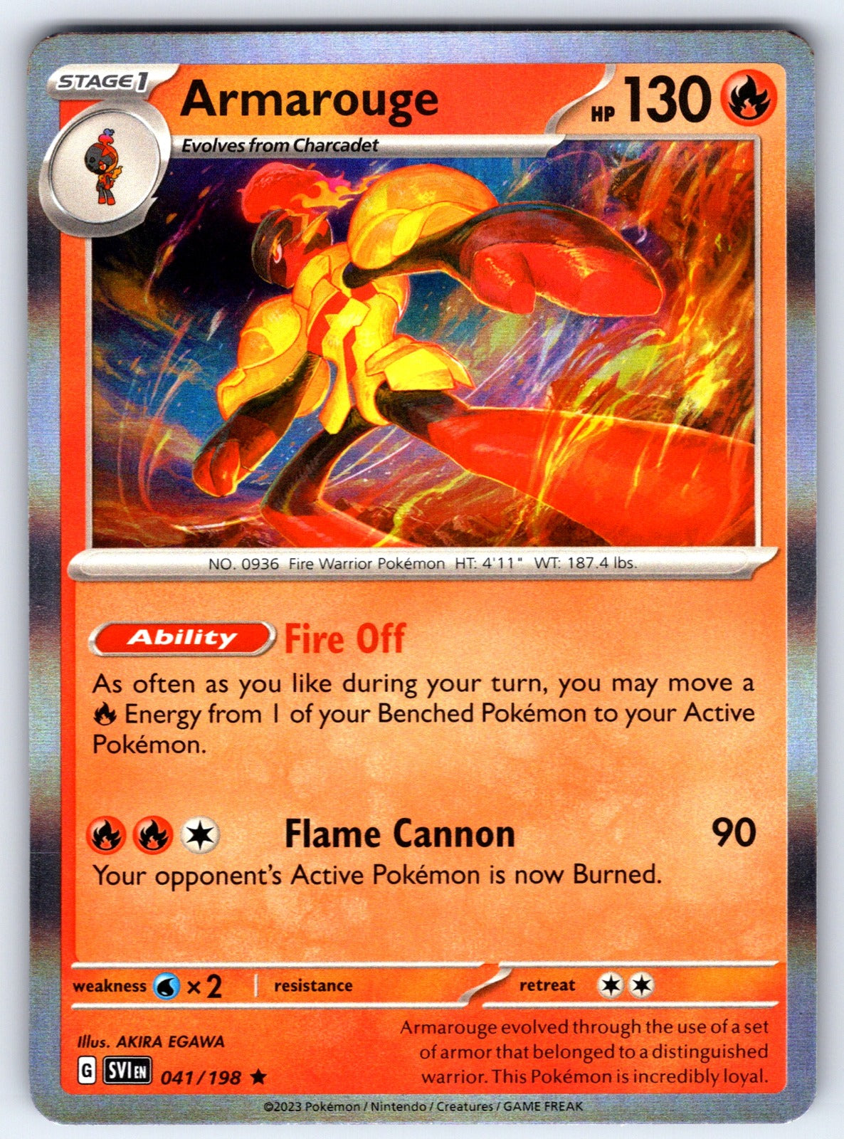 Armarouge Holo Rare SV01: Scarlet & Violet Base Set 041/198 NM 2023