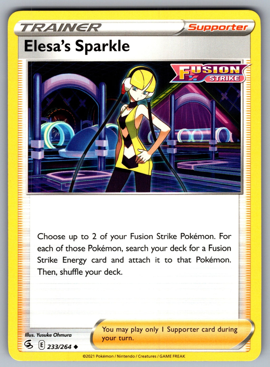 Elesa's Sparkle Uncommon SWSH08: Fusion Strike 233/264 NM 2021