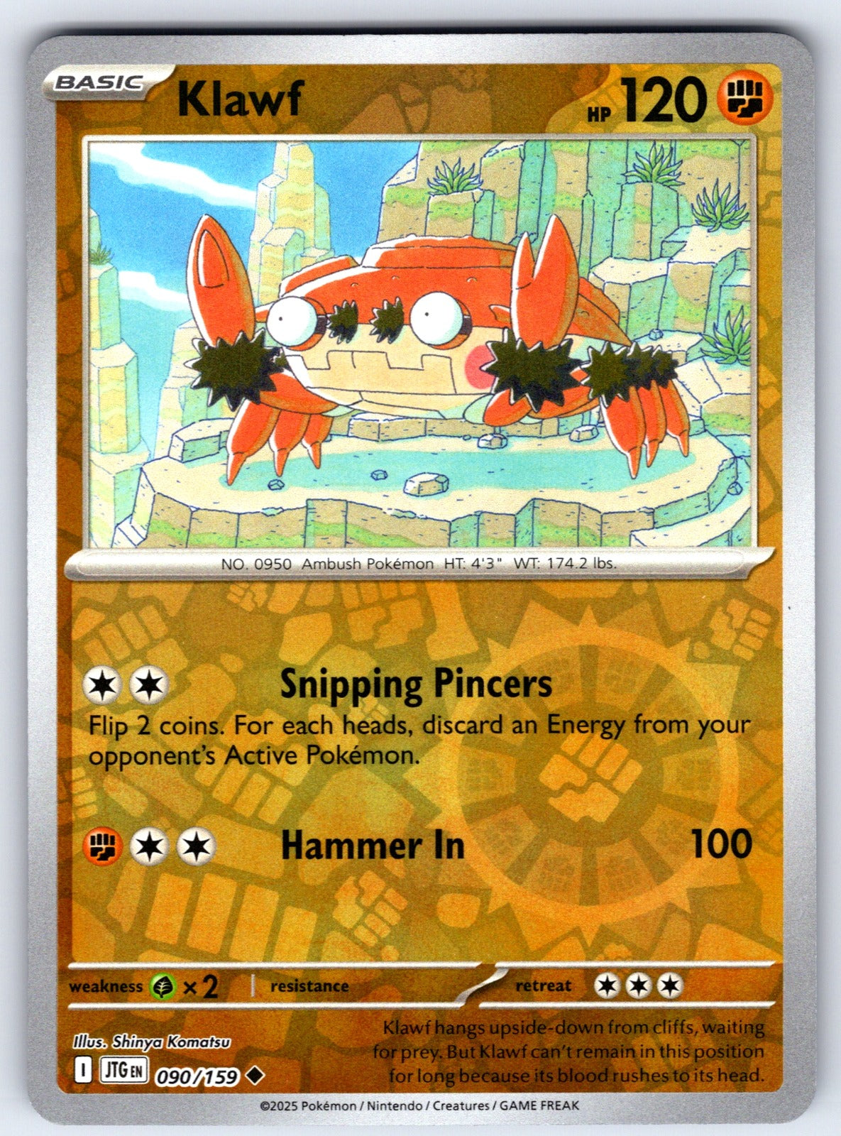 Klawf Reverse Holo Uncommon SV09: Journey Together 090/159 NM 2025