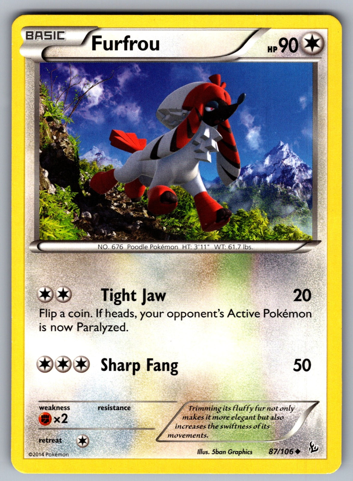 Furfrou Uncommon XY - Flashfire 87/106 LP 2014