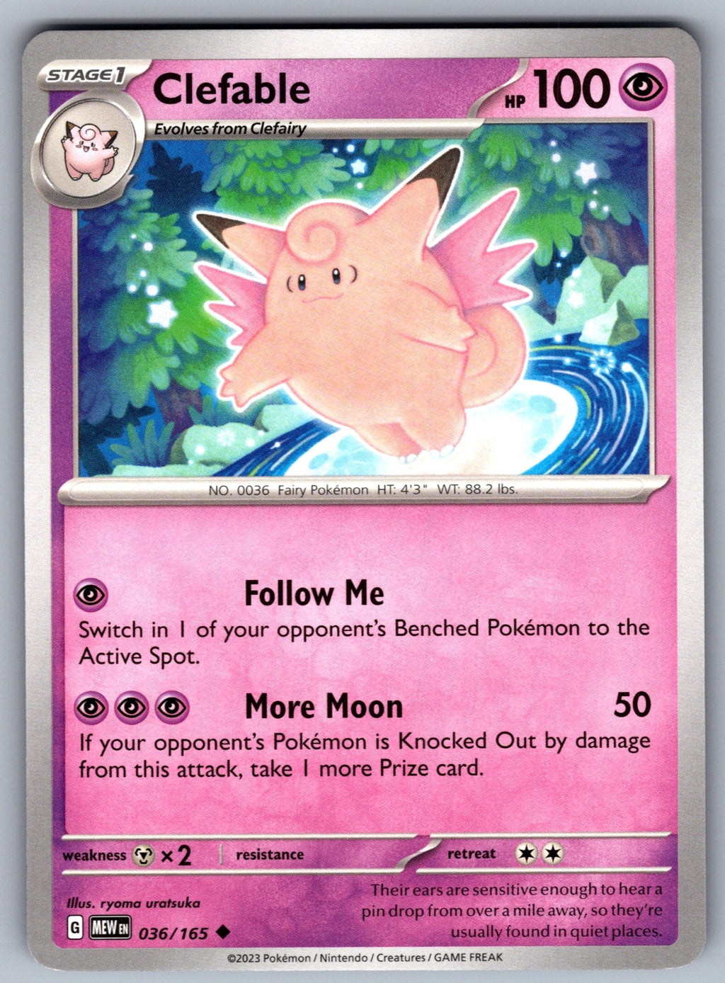 Clefable Uncommon SV: Scarlet & Violet 151 036/165 NM 2023