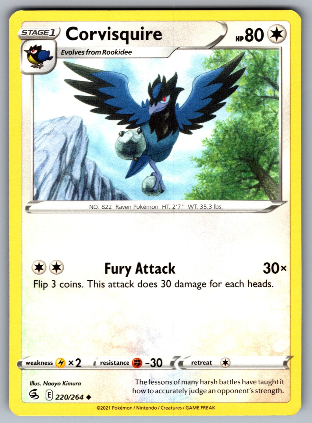Corvisquire Uncommon SWSH08: Fusion Strike 220/264 NM 2021