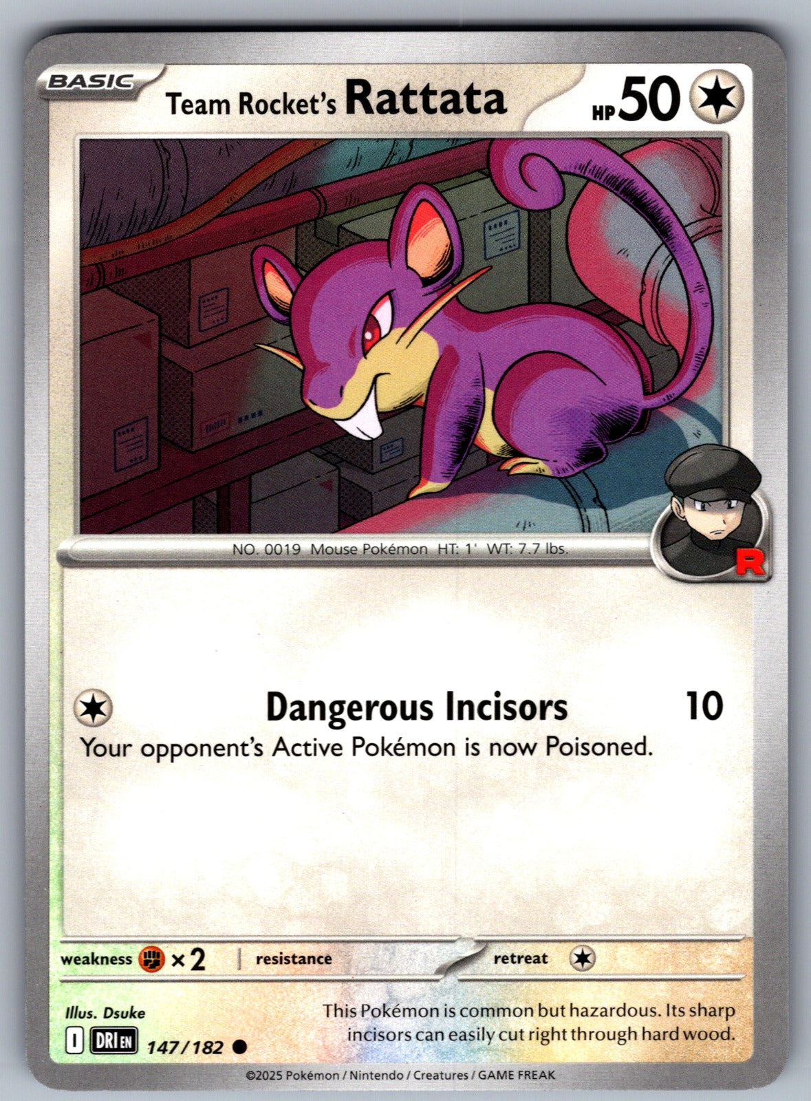 Team Rocket's Rattata Common SV10: Destined Rivals 147/182 NM 2025