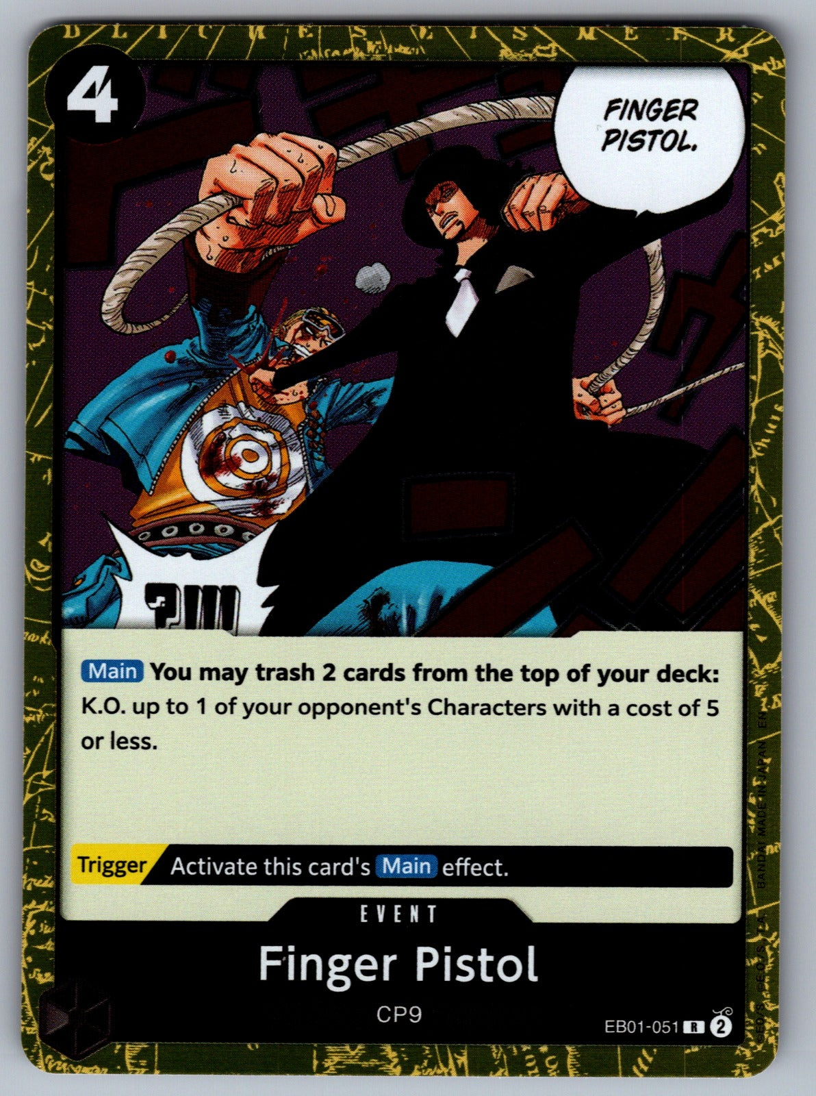 Finger Pistol (Reprint) Foil R Premium Booster -The Best- Vol. 2 EB01-051 NM 202
