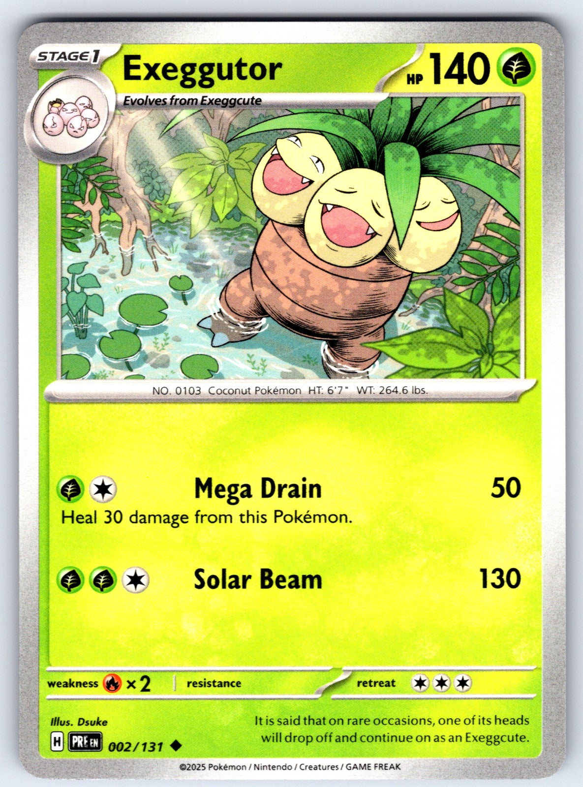 Exeggutor Uncommon SV: Prismatic Evolutions 002/131 NM 2025