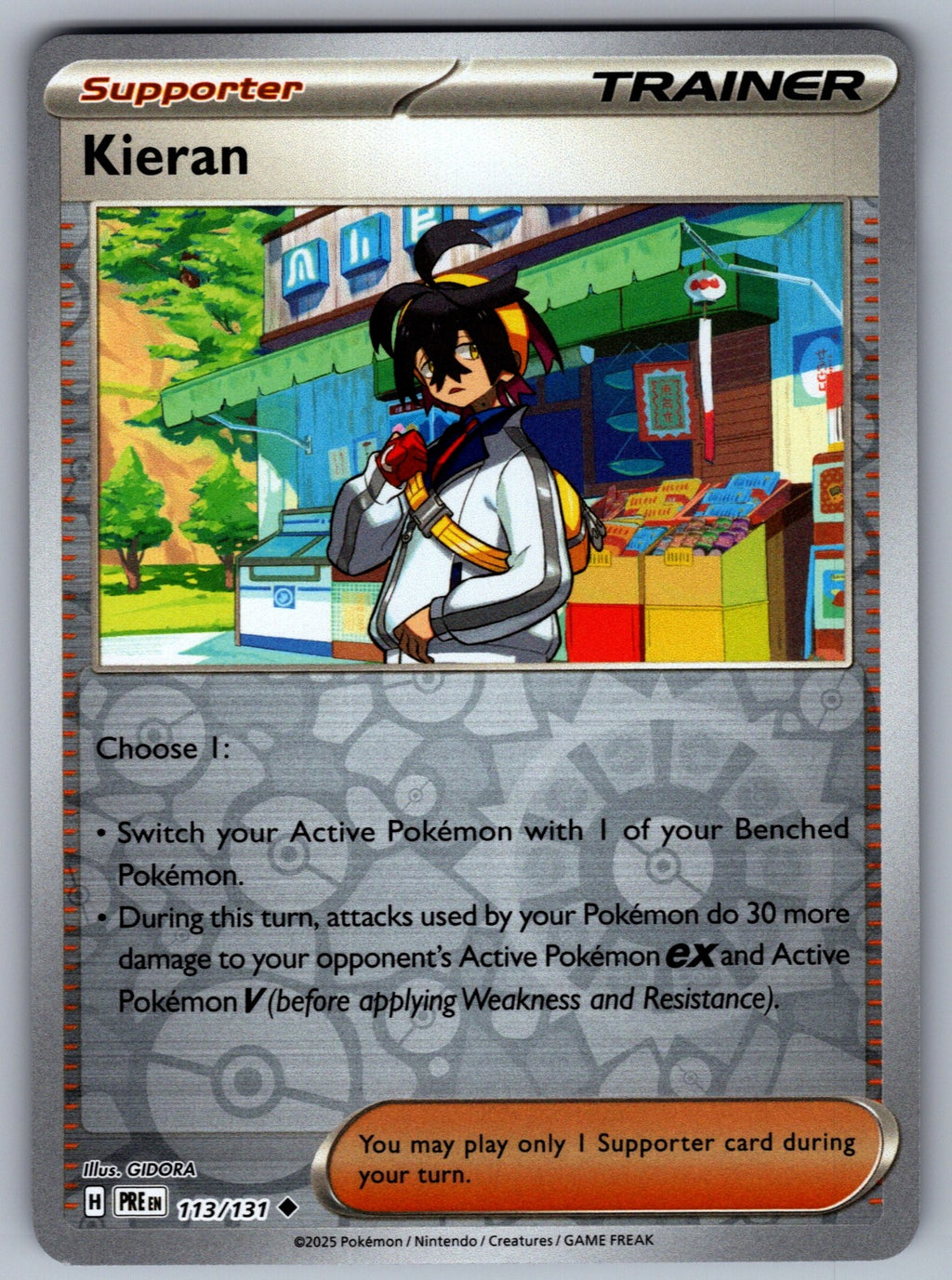 Kieran Reverse Holo Uncommon SV: Prismatic Evolutions 113/131 NM 2025