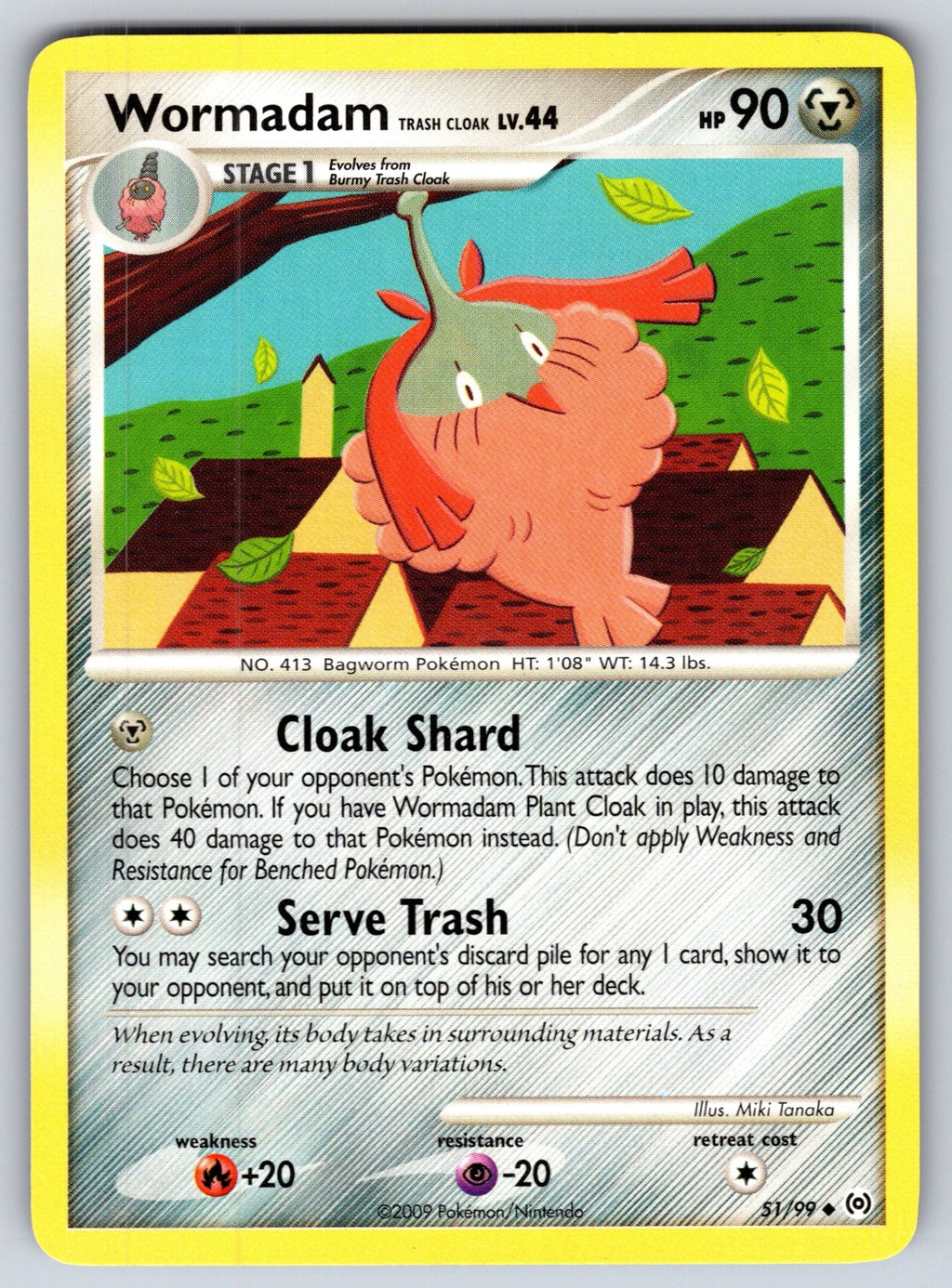 Wormadam Trash Cloak Uncommon Arceus 51/99 LP 2009