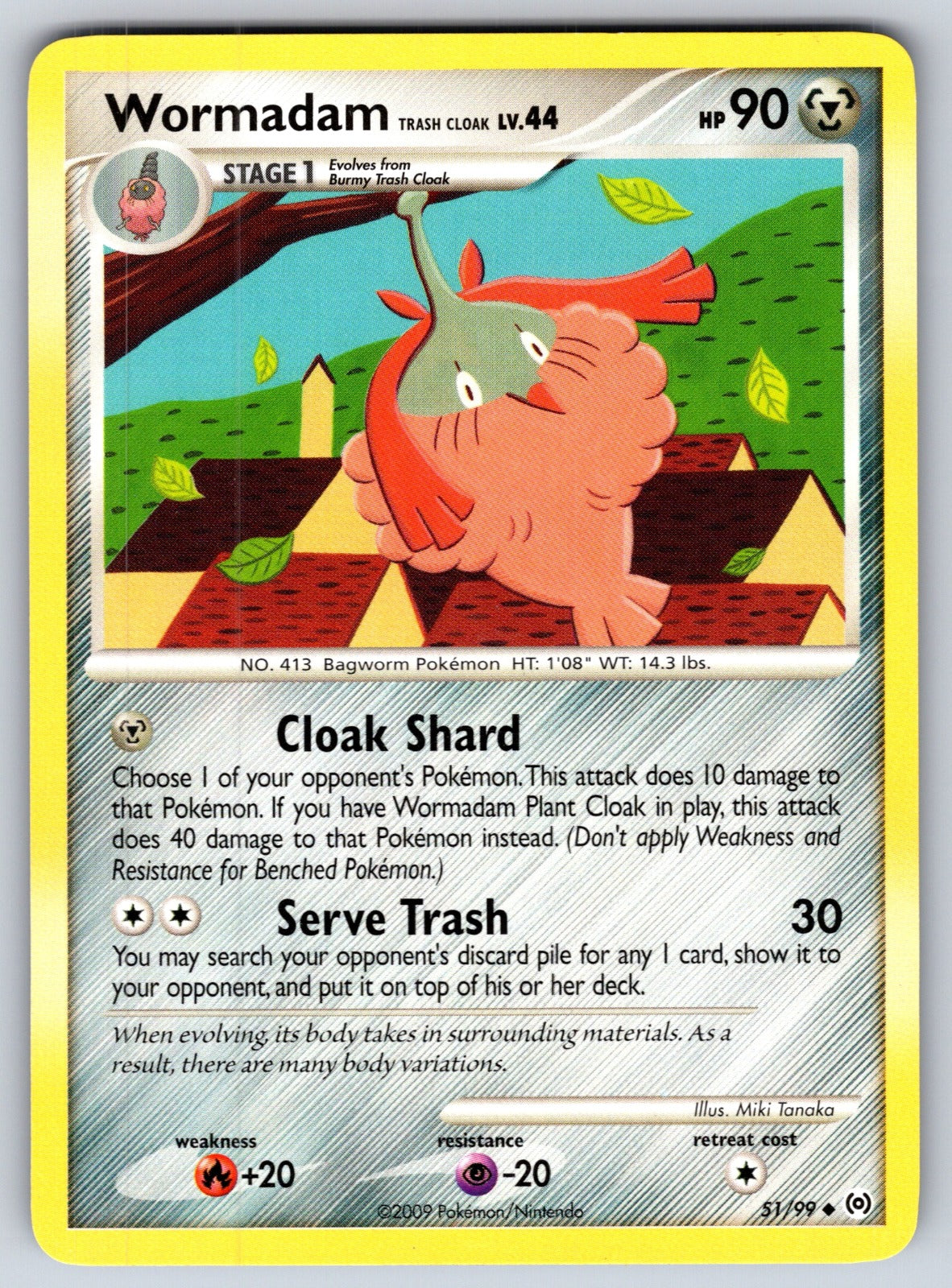 Wormadam Trash Cloak Uncommon Arceus 51/99 LP 2009