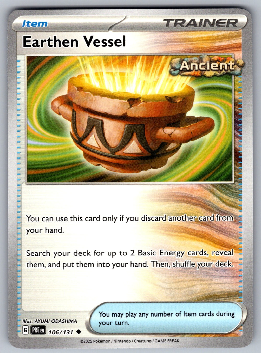 Earthen Vessel Uncommon SV: Prismatic Evolutions 106/131 NM 2025