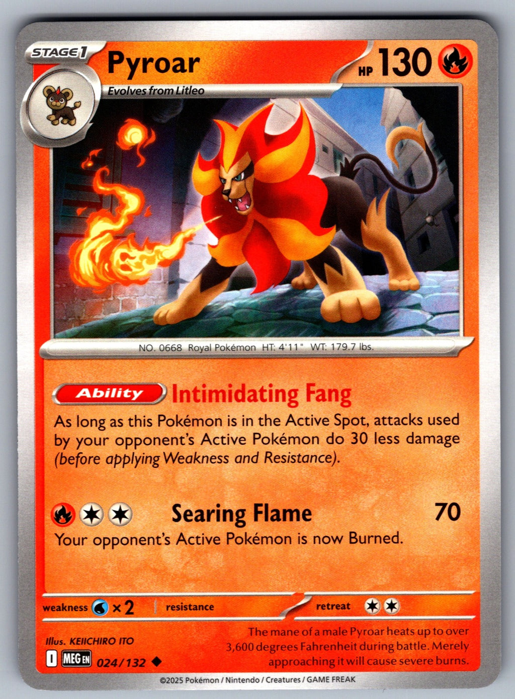 Pyroar Uncommon ME01: Mega Evolution 024/132 NM 2025