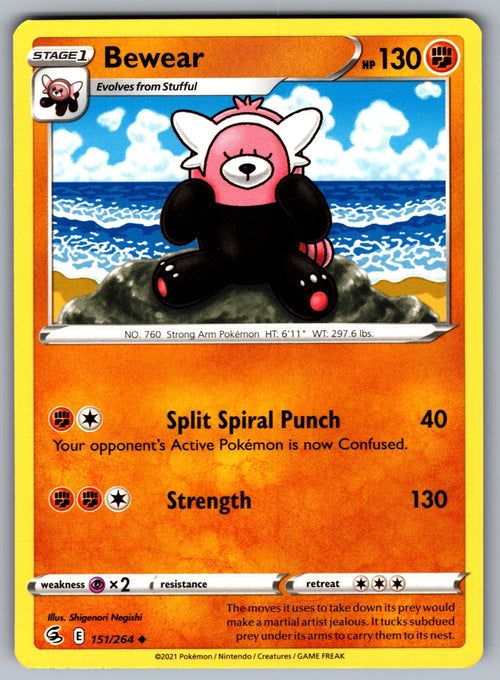 Bewear Uncommon SWSH08: Fusion Strike 151/264 NM 2021