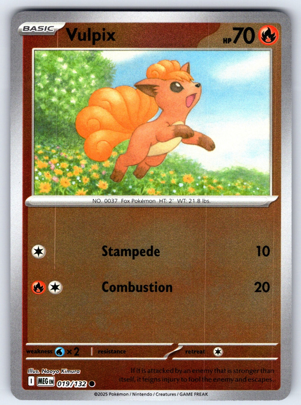 Vulpix Reverse Holo Common ME01: Mega Evolution 019/132 NM 2025