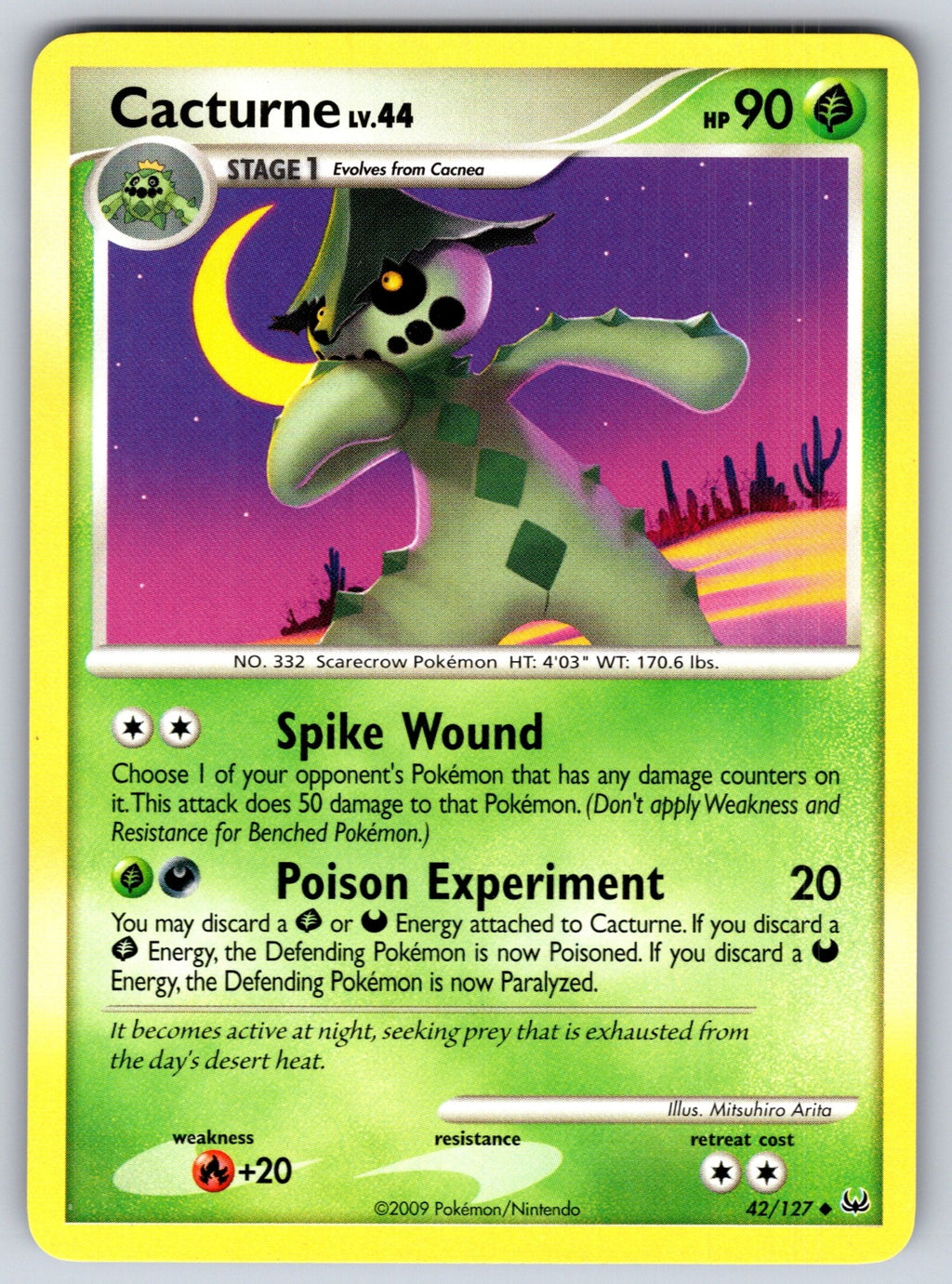 Cacturne Uncommon Platinum 42/127 LP 2009