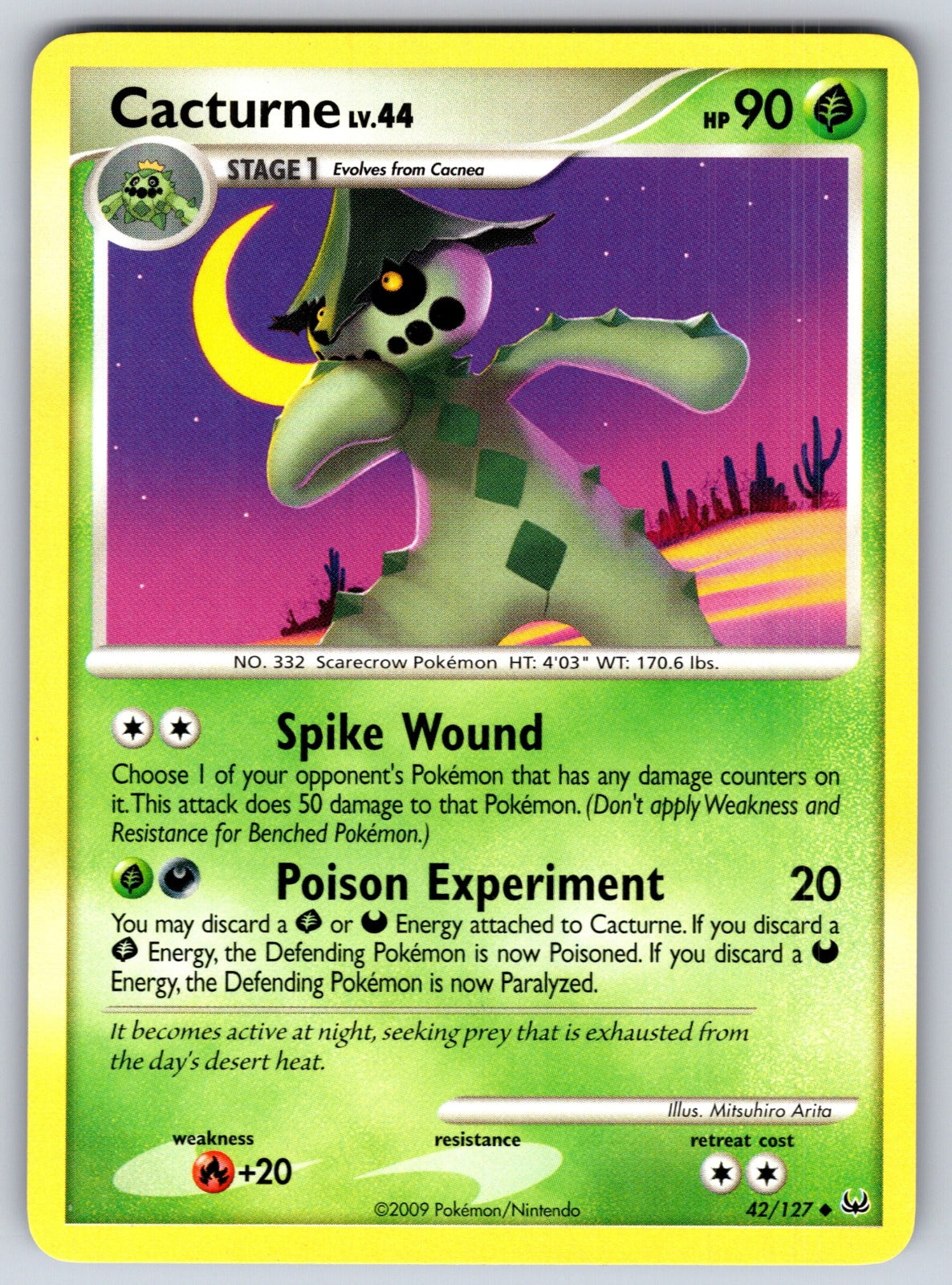 Cacturne Uncommon Platinum 42/127 LP 2009