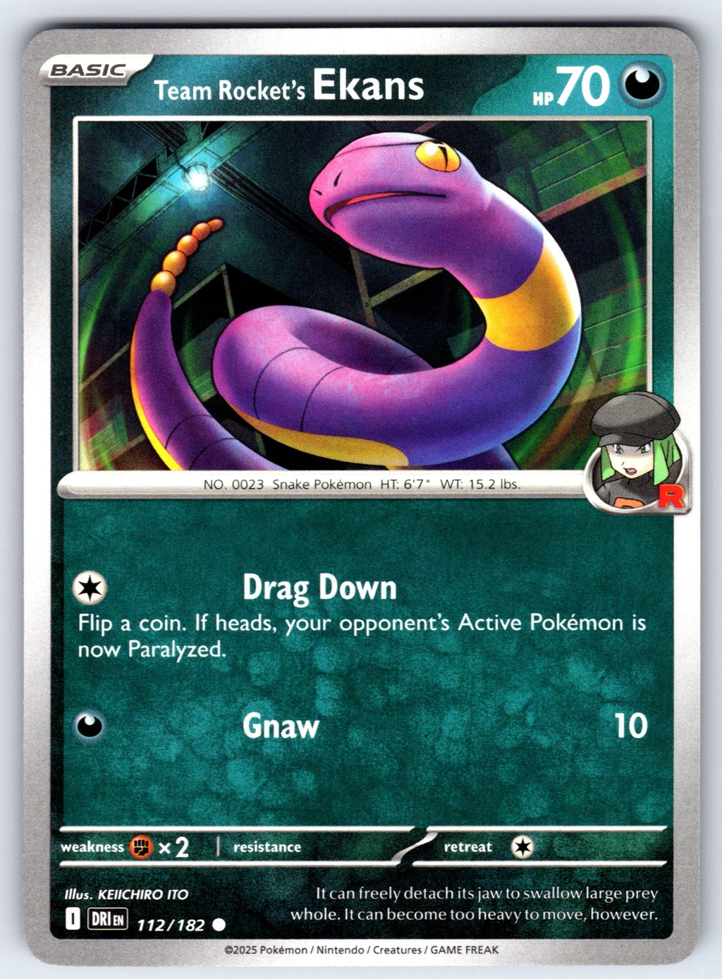 Team Rocket's Ekans Common SV10: Destined Rivals 112/182 NM 2025