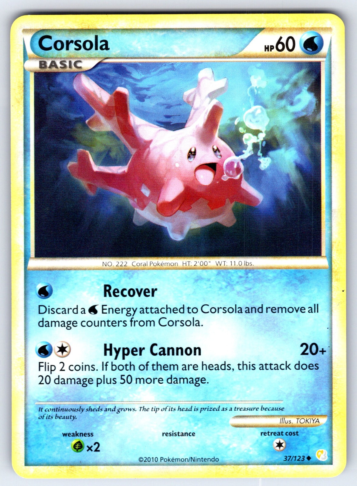 Corsola Uncommon HeartGold SoulSilver 37/123 LP 2010