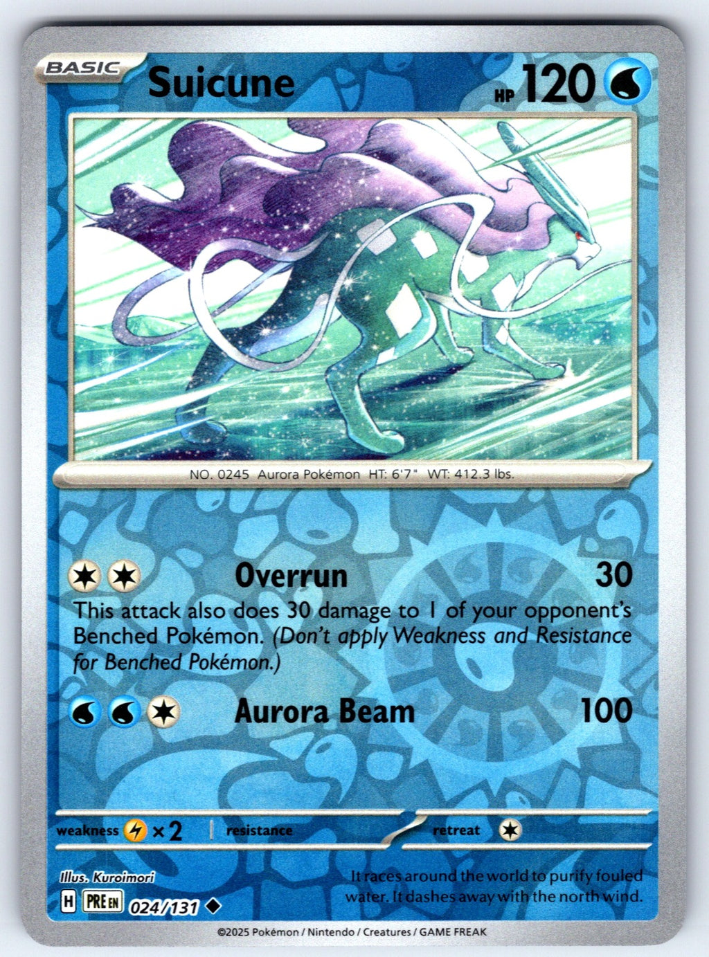 Suicune Reverse Holo Uncommon SV: Prismatic Evolutions 024/131 NM 2025
