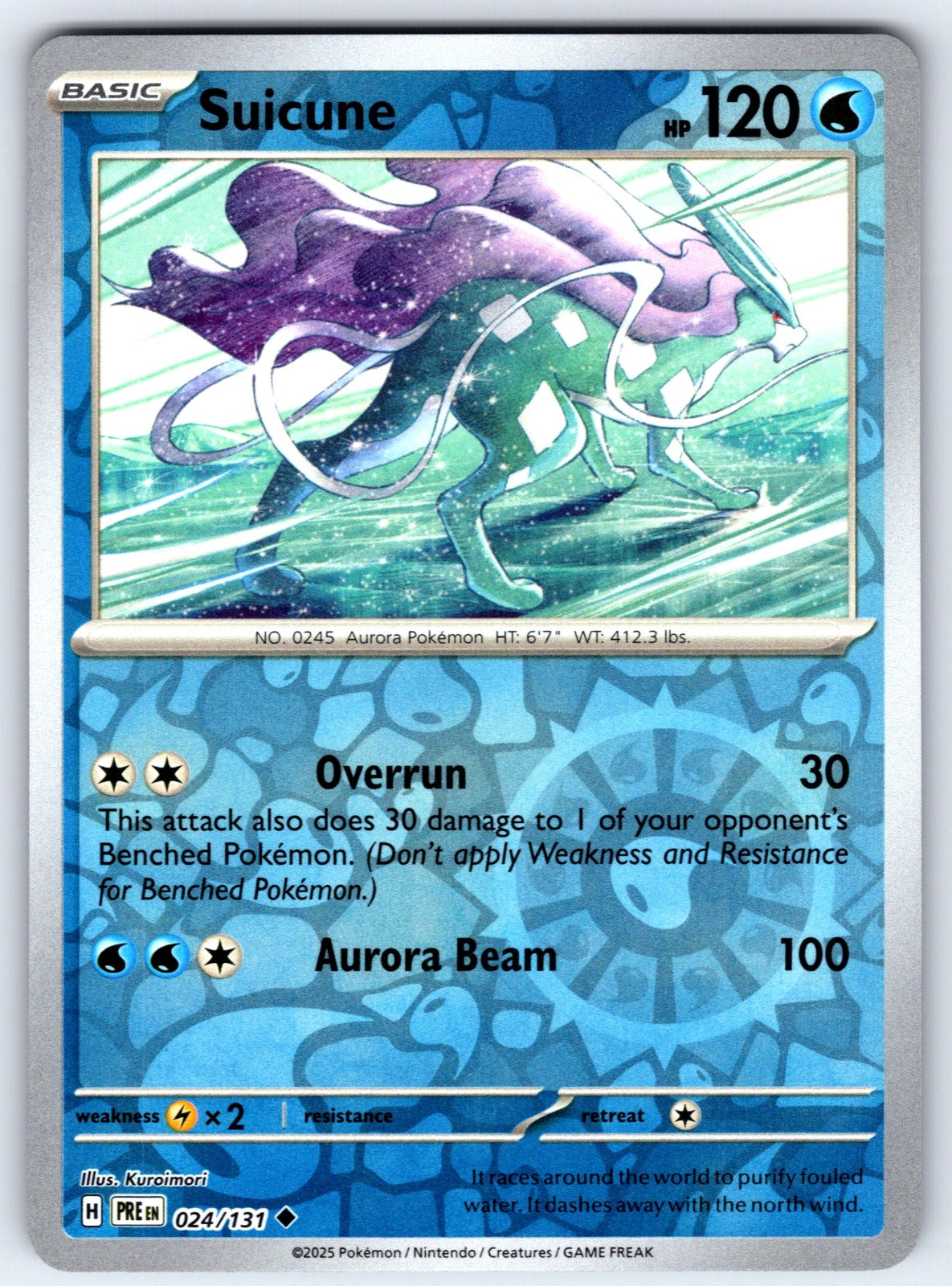 Suicune Reverse Holo Uncommon SV: Prismatic Evolutions 024/131 NM 2025