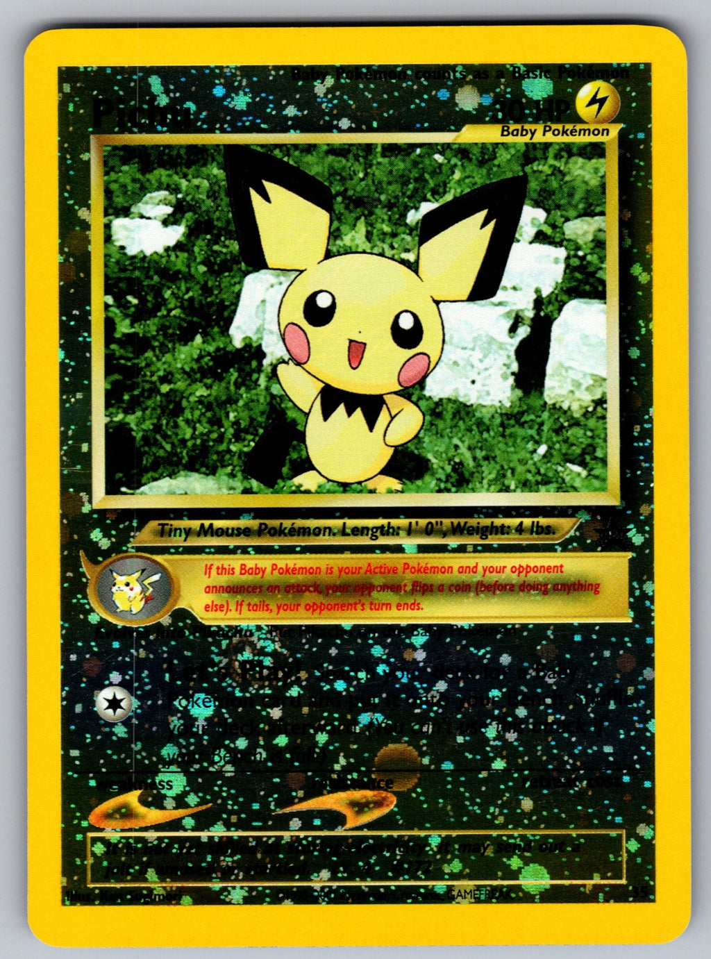 Pichu Reverse Holo Promo WoTC Promo 35/53 LP 1999