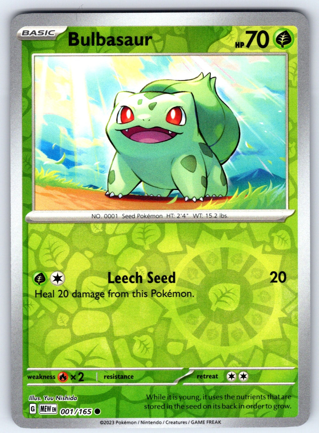 Bulbasaur Reverse Holo Common SV: Scarlet & Violet 151 001/165 NM 2023
