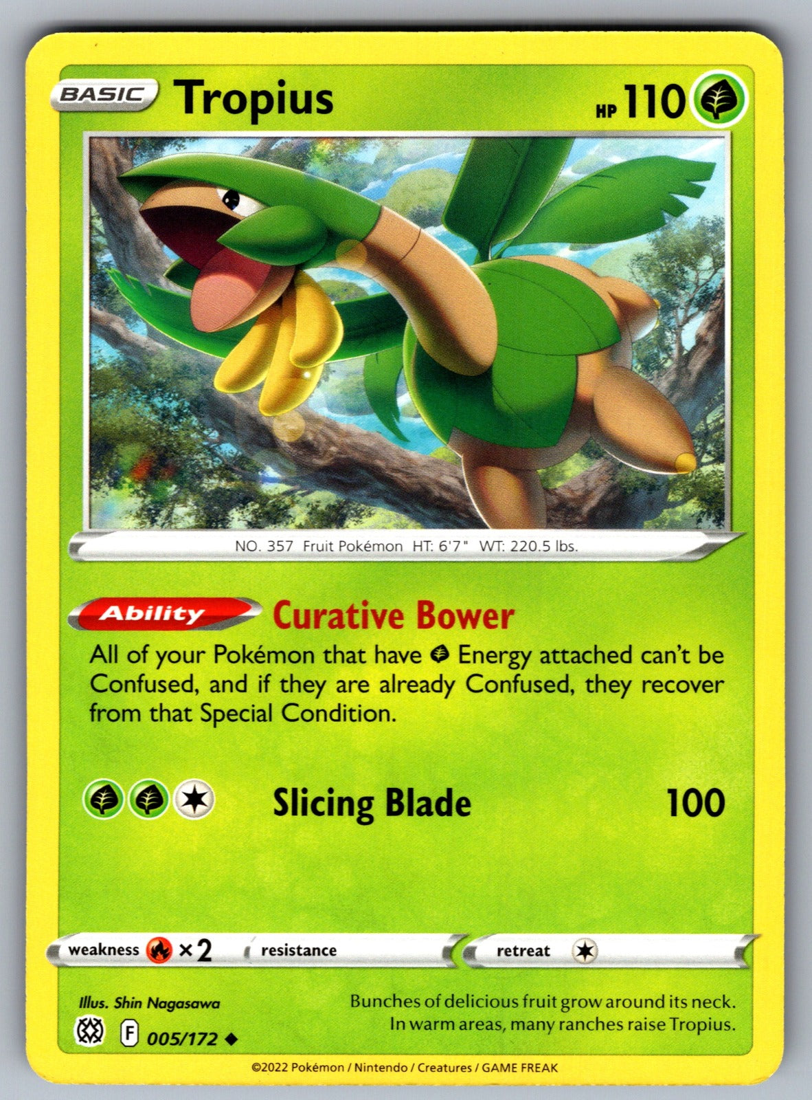 Tropius Uncommon SWSH09: Brilliant Stars 005/172 NM 2022