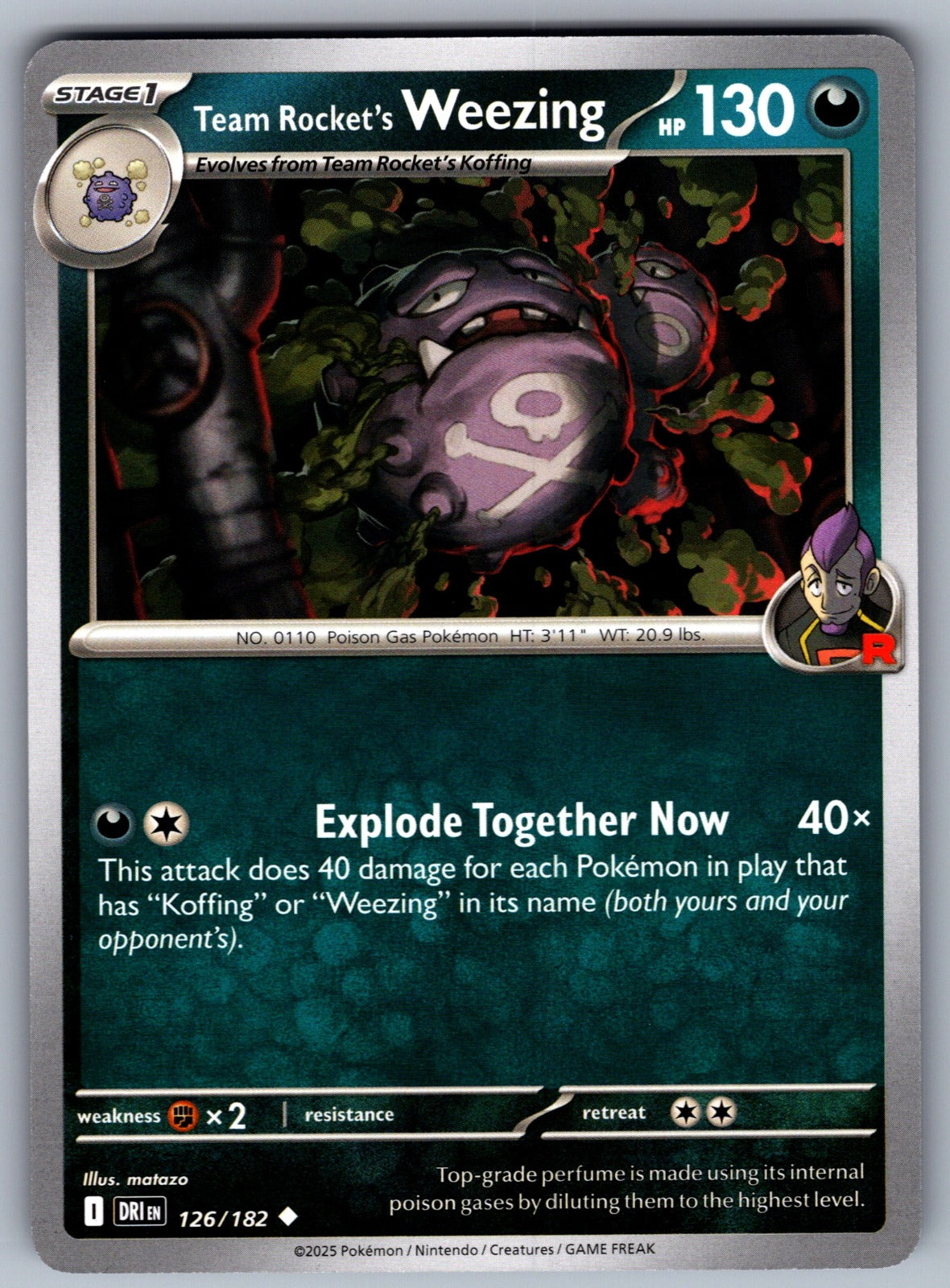 Team Rocket's Weezing Uncommon SV10: Destined Rivals 126/182 NM 2025