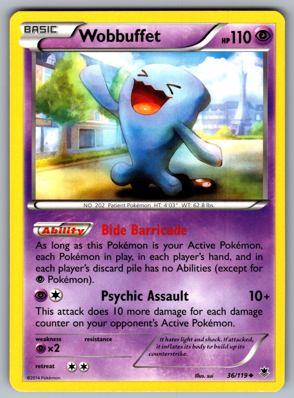 Wobbuffet Uncommon XY - Phantom Forces 36/119 LP 2014