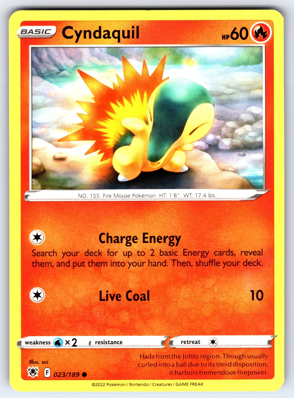 Cyndaquil Common SWSH10: Astral Radiance 023/189 NM 2022